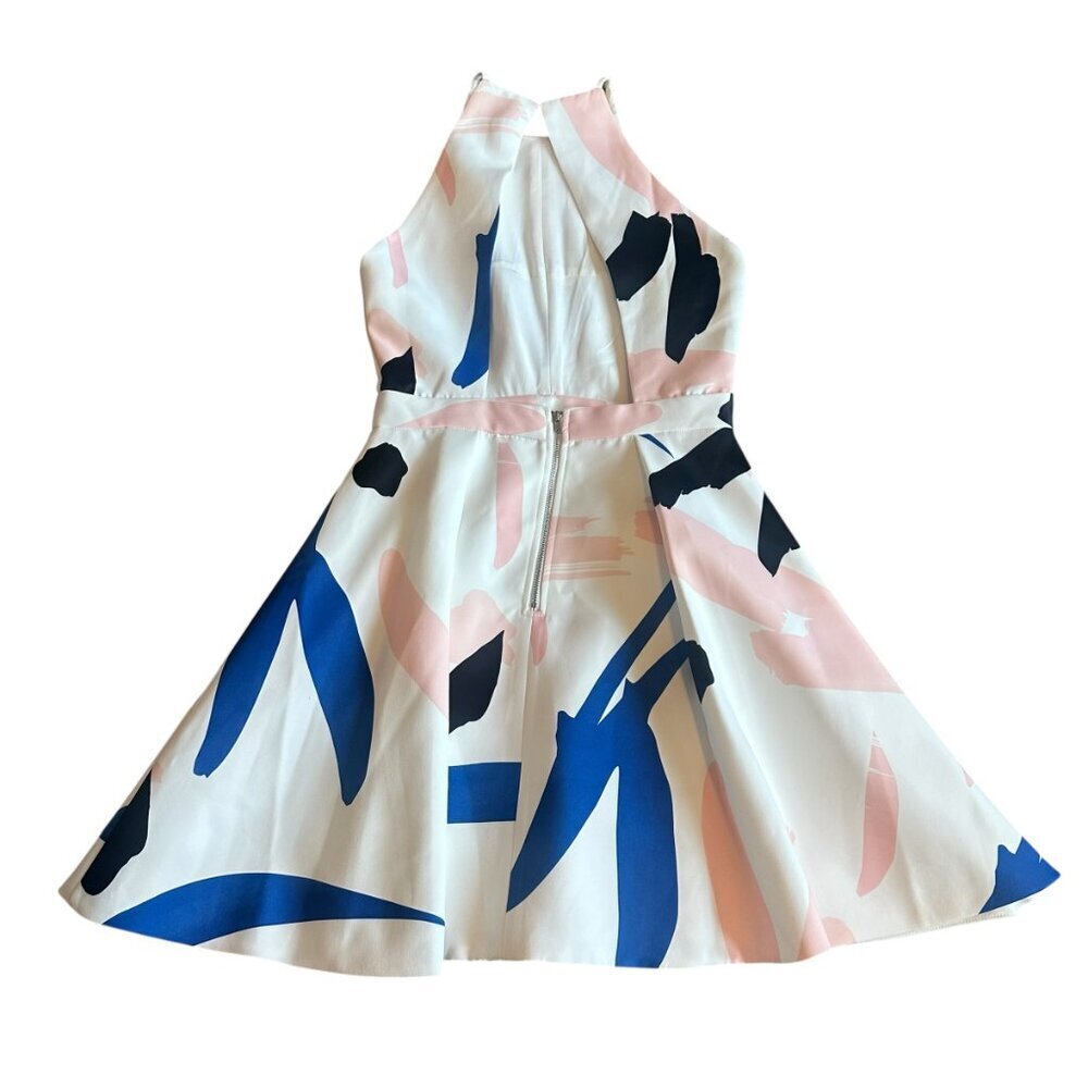 Elliatt Headway Abstract Print Scuba Skater Dress Mini Open Back Size Medium - Picture 9 of 15